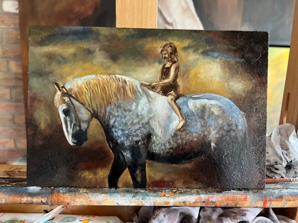 Girl on horseback by Mirelle Vegers Girl on horseback by Mirelle Vegers